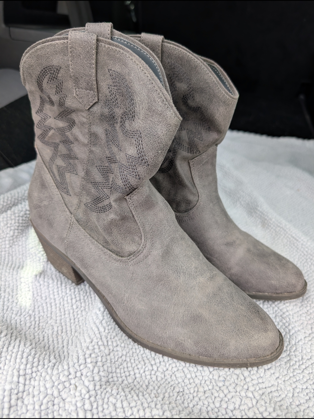 Fergalicious Women's Grey Casual Western Ankle Boots Size 11